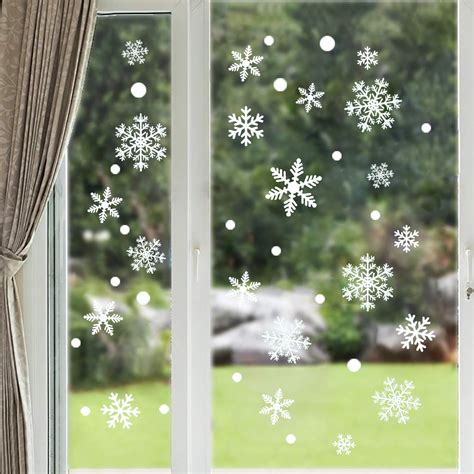 350pcs Christmas Decorations Snowflakes Window Clings Vintage Xmas