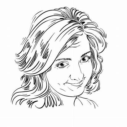 Woman Portrait Sorry Sketch Vector Expression Illustration