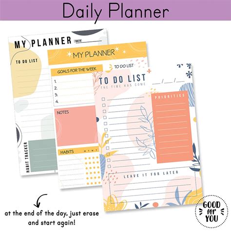 Reusable Daily Planner To Do List A4 Size Laminated Shopee