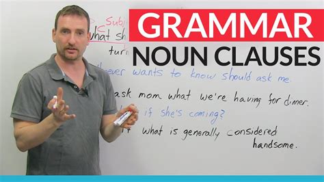 The following article defines the seven the first grammatical form of noun clauses in english grammar is the finite noun clause. Advanced English Grammar: Noun Clauses · engVid