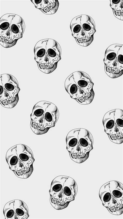 Download Free Vector Of Vintage Skull Vector Pattern Gray Mobile Phone