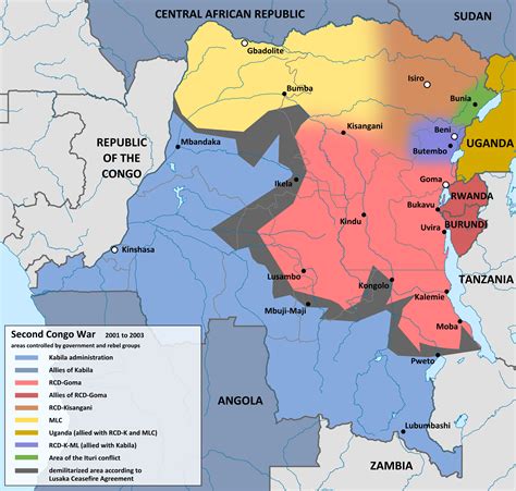 Nous diffusons les informations sur les élections. RDC - 2e guerre du Congo (2001) • Carte • PopulationData.net