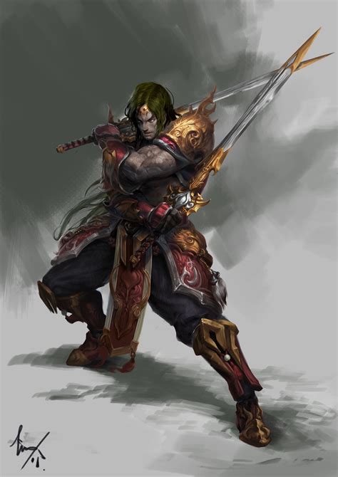 Swordsman Du Showwhy Concept Art Characters Fantasy Warrior Character Art