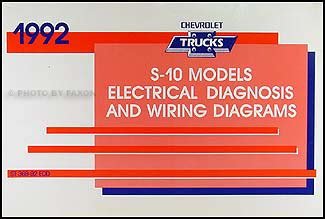 2000 s10 engine diagram wiring diagrams. 1992 Chevy S-10 Pickup & Blazer Wiring Diagram Manual Original