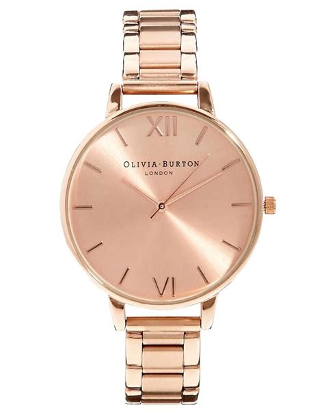 Olivia Burton Olivia Burton Big Dial Rose Gold Bracelet Watch At Asos