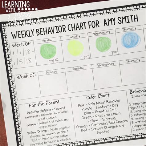 Editable Individual Behavior Chart Plan Intervention With Clip Chart