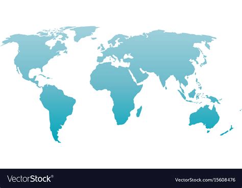 World Map Silhouette Blue Gradient Royalty Free Vector Image