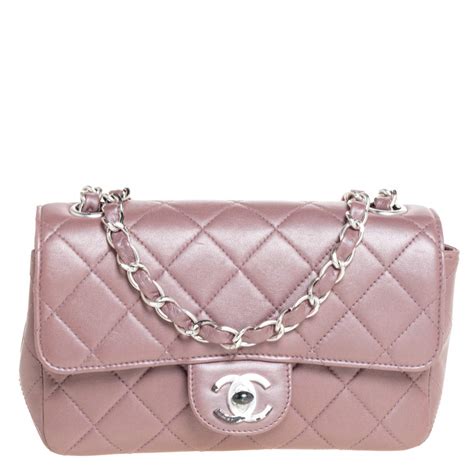 Chanel Metallic Pink Quilted Leather Extra Mini Classic Flap Bag Chanel