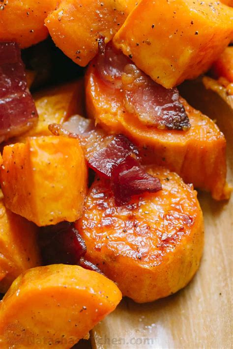Roasted Sweet Potatoes And Bacon