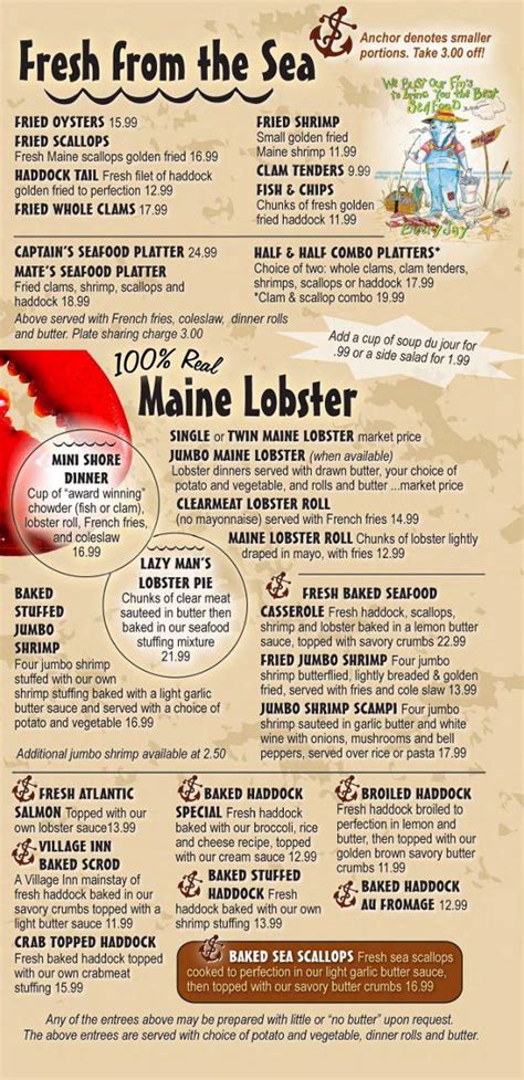 Big double burger, $4.99 ; The Village Inn Seafood Restaurant Auburn Maine Menu ...