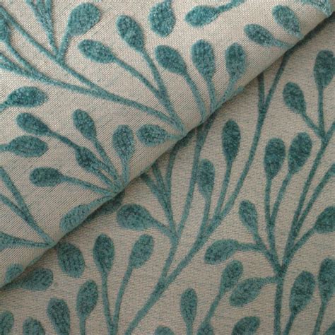 Patterned Teal Flat Weave Curtain And Upholstery Fabric Finley