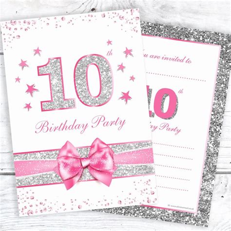 Free Printable 10th Birthday Party Invitations Printable Templates