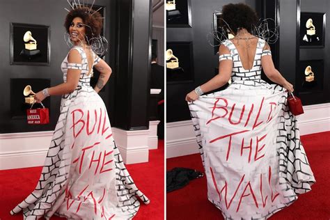 Joy Villa Wears Controversial ‘build The Wall Dress To Grammys 2019