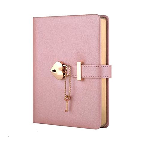 heart shaped lock diary with key for girls pu leather cover journal personal organizers secret