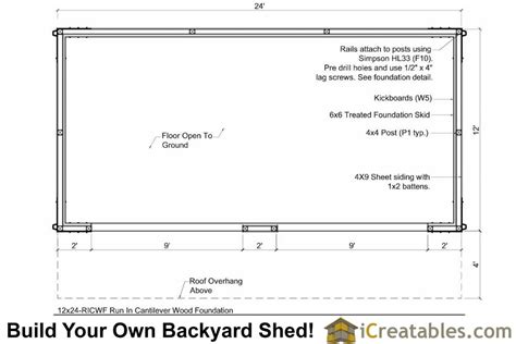 The 12 x 24 lean shed is extremely spacious and exquisite, giving you the right amount of capacity to store your gardening supplies, hobby 24'. 12x24 Run In Shed Plans With Cantilever
