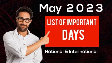 May 2023 Full List Of Important National And International Days