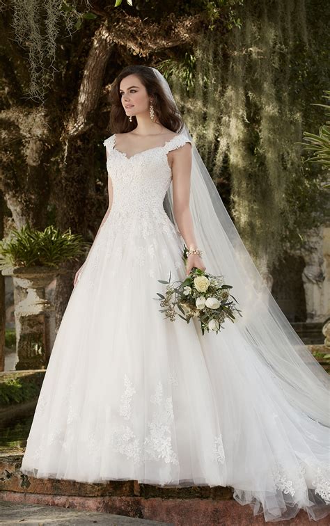 Pnina wedding dresses wedding dresses with straps country wedding dresses tea length wedding dress lace mermaid wedding dress long sleeve wedding best wedding dresses dramatic lace train and keyhole back with high neckline & long sleeves, beverly by claire pettibone. Lace Wedding Dresses with Cap Sleeves | Essense of Australia