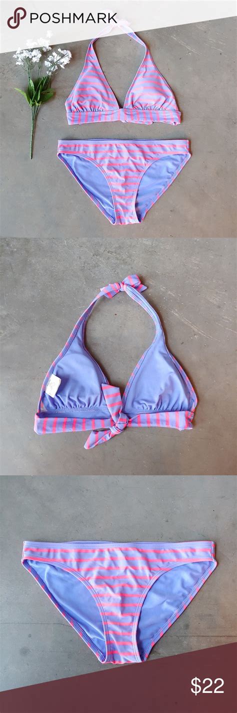 old navy pink purple striped bikini medium navy pink striped bikini bikinis