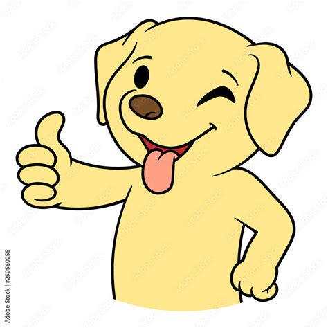 Cartoon Cute Dog Giving Thumbs Up Stock Vector Adobe Stock