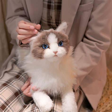 100 Handmade Realistic Stuffed Ragdoll Plush Cat Toycat Etsy