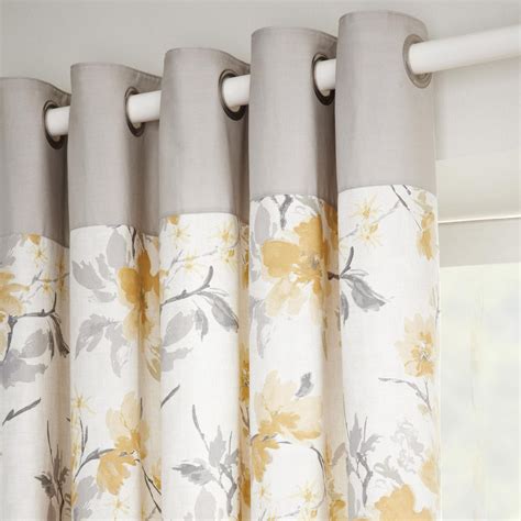 Dunelm Floral Fully Lined Cotton Beige 228x228cm Pattern Ochre Pandora