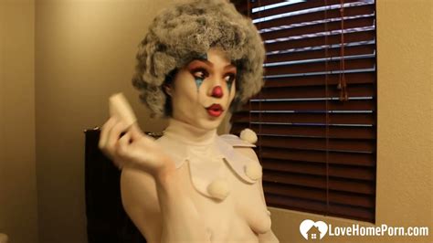 Hot Babe Gets Sprayed Into A Clown Costume Mylust Com Video