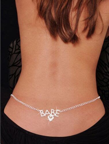 Us Seller New Sexy Silver Rhinestone Belly Waist Lower Back Chain