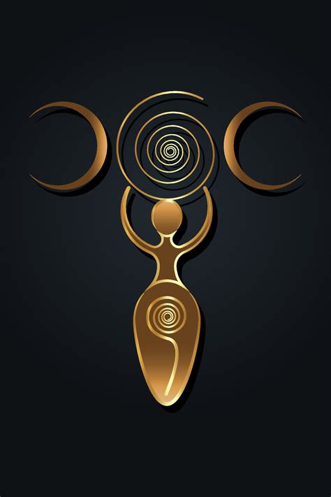 Triple Goddess Of Fertility Wiccan Pagan Symbols The Spiral Cycle Of Life Death And Rebirth