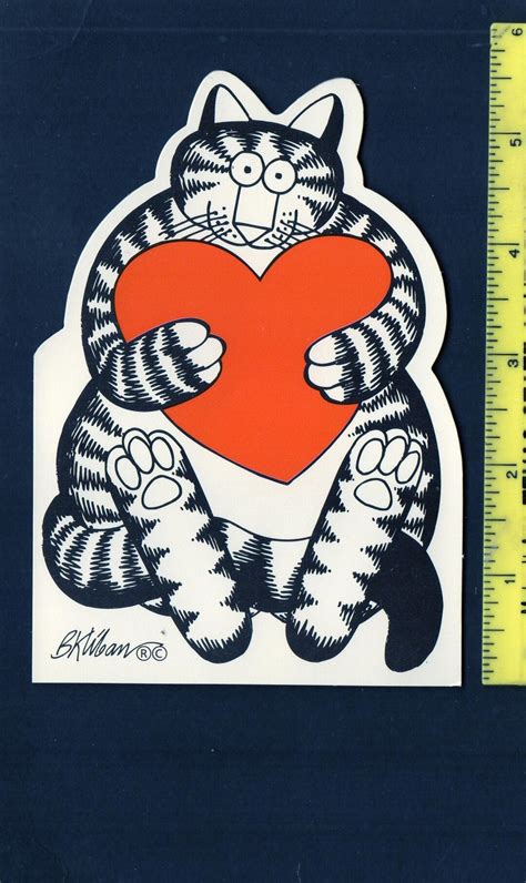 Vintage Kliban Valentine Card Cat Holds Jumbo Red Heart I Like Etsy