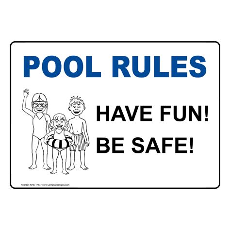 Recreation Policies Regulations Sign Pool Rules Have Fun Be Safe