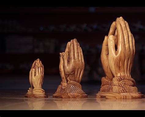 Hand Carved Bethlehem Olive Wood Praying Hands Facouseh Artist Three