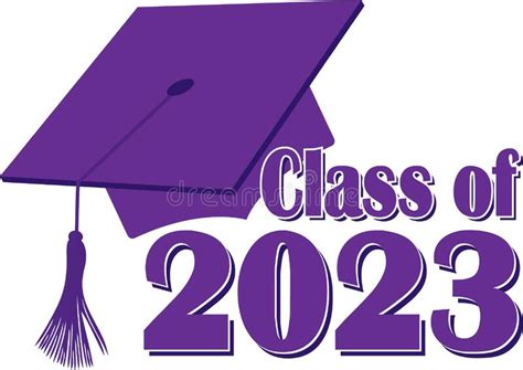 Graduation Cap Class Of 2023 Purple Stock Illustration Illustration
