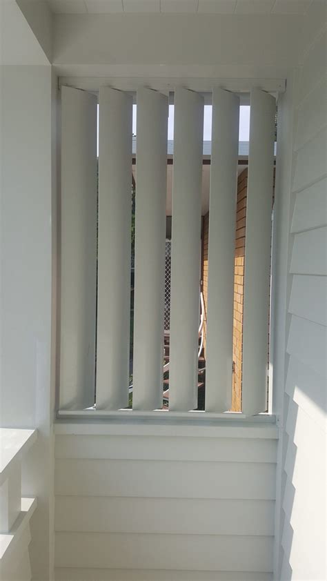 Privacy Screen With Vertical Adjustable 160mm Louvres Eco Awnings