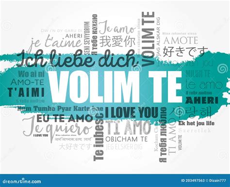 Volim Te I Love You In Croatian Word Cloud Stock Illustration