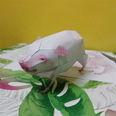 3d Papercraft Domestic Pig Papercraft Pdf Template Diy Etsy