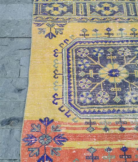 Yellow kitchen rugs & mats : Yellow Runner Rug/ 2.9x11.5ft/ Yellow Oushak Rug/ Kitchen ...