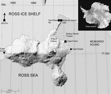 Map Of Ross Island Showing The Location Of Cape Royds And Cape Crozier Download Scientific