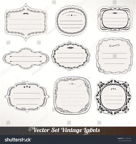 Vector Frame Labels Set Ornamental Vintage Vetor Stock Livre De