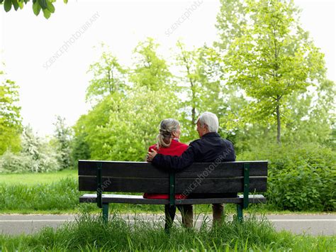 Older Couple Sitting On Park Bench Stock Image F0058696 Science