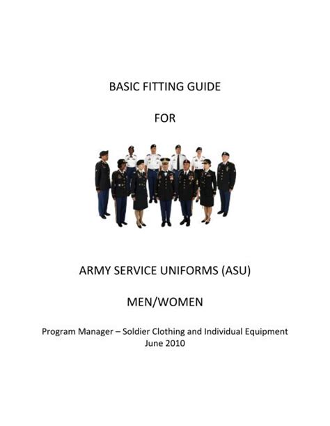 Basic Fitting Guide For Army Service Uniforms Asu