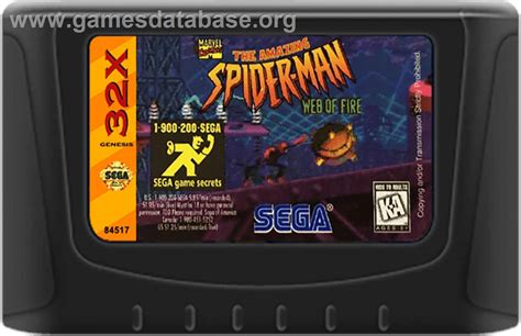 Amazing Spider Man Web Of Fire Sega 32x Artwork Cartridge