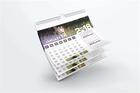 Home Wall Calendar Mockup