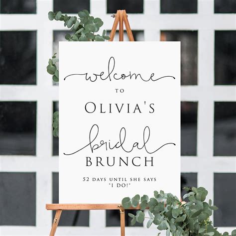 7 Sizes Minimalist Bridal Brunch Welcome Sign Template Etsy Bridal