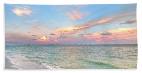 Pastel Sunset On Sanibel Island Beach Towel For Sale By Jeff Breiman