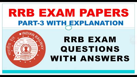 Rrb Exam Questions Part 3 With Answer And Explanation Youtube