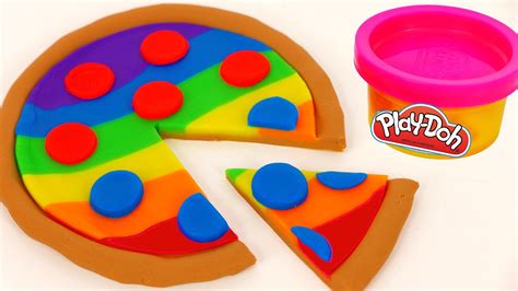 How To Make Play Doh Rainbow Pizza Play Dough Food Video For Kids Yummy