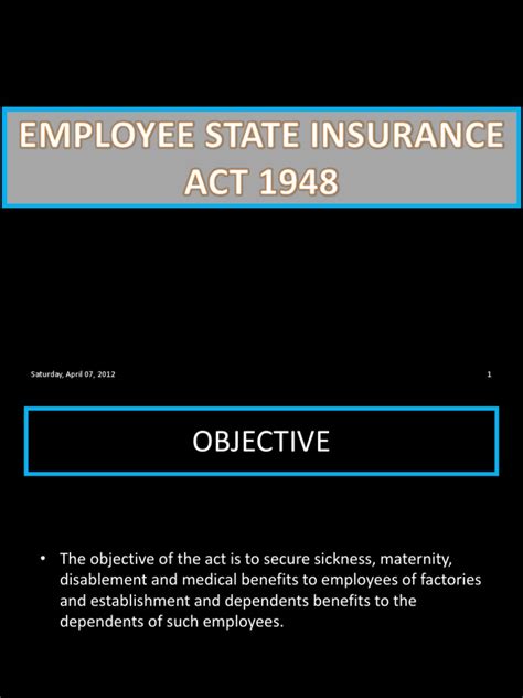 Federal employees have been paying the medicare payroll (hospital insurance) tax since jan. Employee State Insurance Act 1948 Ppt | Employment ...