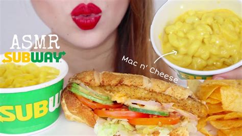 Asmr New Subway Mac N Cheese Breaded Chicken Cutlet Eating Sounds Mukbang Malaysia Youtube