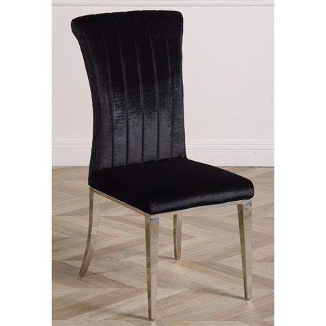 paris black velvet fabric dining chair free delivery