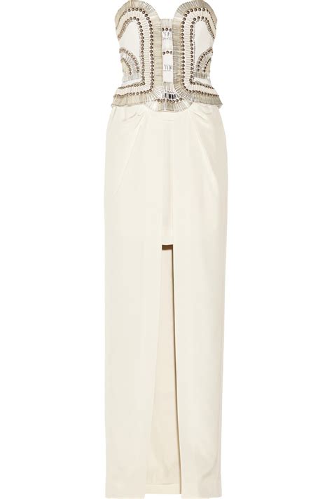 Lyst Sass And Bide Hit The Breaks Embellished Two Piece Cotton And Silk Gown In White